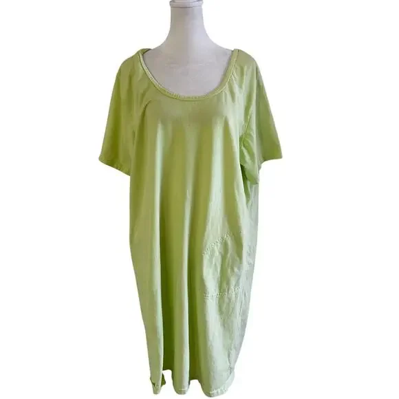 Fresh Produce T-Shirt Midi Dress XXL Cotton Casual Pocket Summer Relaxed Fit - Picture 2 of 7